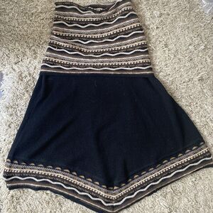 AlpandinA Tube Skirt / Dress / Shawl Black & Brown Knit Baby Alpaca Made in Peru